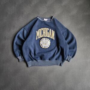 Vintage Michigan Wolverines Navy Cable Sportswear Sweatshirt XL